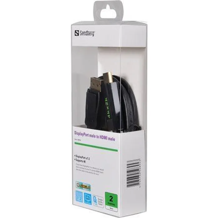 Hauptbild des Produkts DisplayPort 1.2 - HDMI 4K kabel, M/M, 2m, SANDBERG