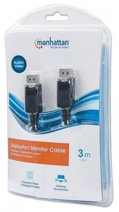 Hauptbild des Produkts DisplayPort kabel, černá, 3 m, v1.1, MANHATTAN