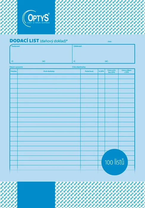 Hauptbild des Produkts Dodací list A4, 100 listů 1043