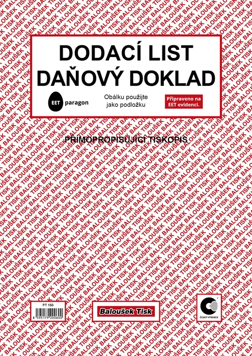 Hauptbild des Produkts Dodací list - daňový doklad A4 PT150