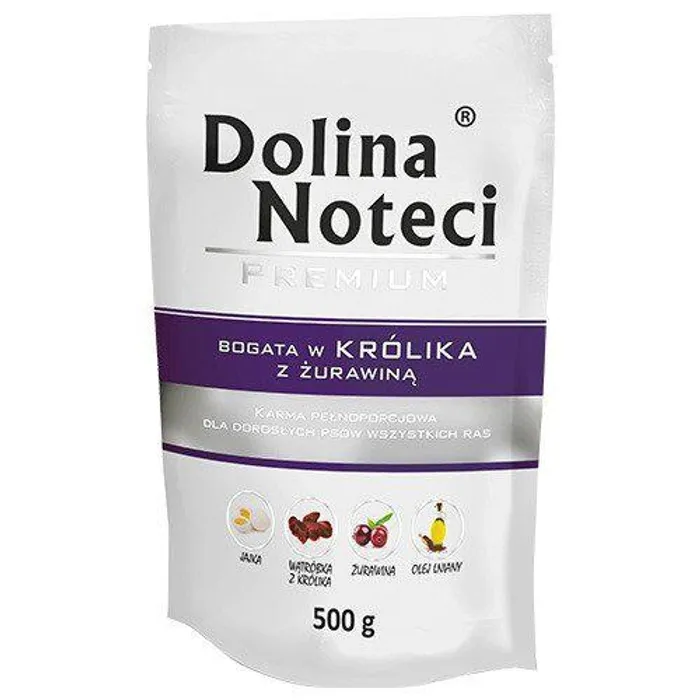 Hauptbild des Produkts DOLINA NOTECI PREMIUM králík s brusinkami kapsička pro psy 500 g