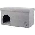 Haus/Haus KIMMY, gewebter Stoff, abnehmbarer Deckel, 72x40x40cm, grau