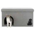 Haus/Haus KIMMY, gewebter Stoff, abnehmbarer Deckel, 72x40x40cm, grau