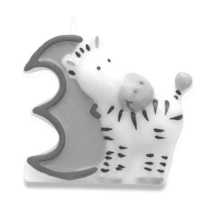 Hauptbild des Produkts Dortová číslová svíčka "3", zebra