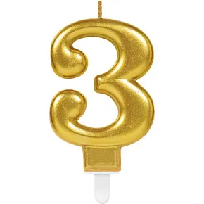 Tortenkerzen Zahlen gold 3 [1 Stk.]