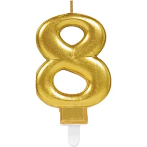 Tortenkerzen Zahlen gold 8 [1 Stk.]