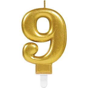 Tortenkerzen Zahlen gold 9 [1 Stk.]