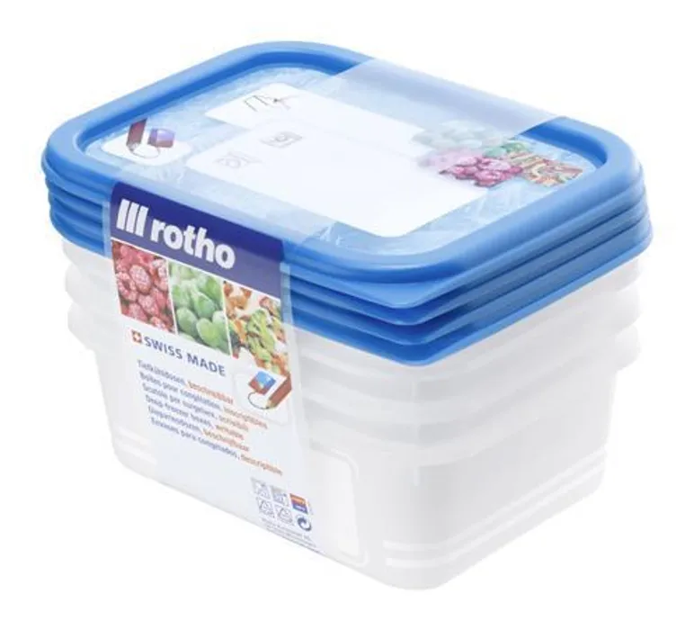 Hauptbild des Produkts Dózy na potraviny k zamrazování,  4x0,5 l bílá/modrá, ROTHO