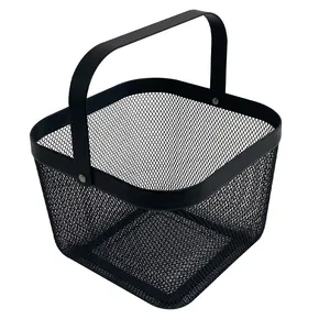 Drahtkorb mit quadratischem Griff – schwarz