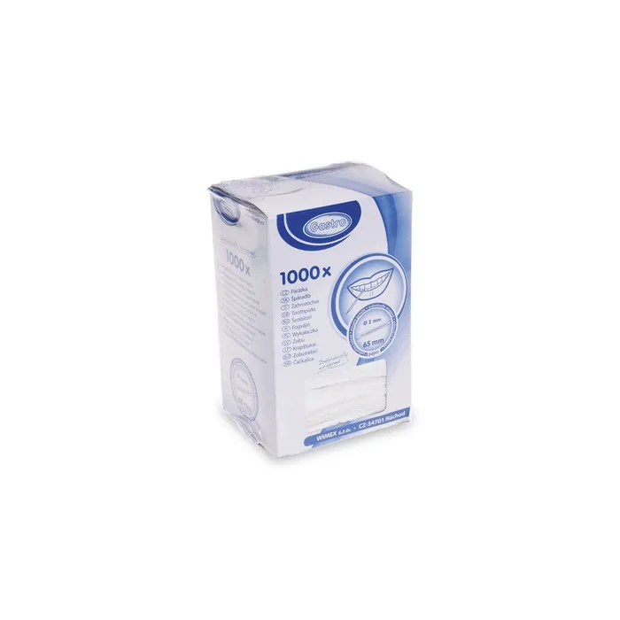 Hauptbild des Produkts Dřevěná párátka hyg. balená v papíru 65 mm [1000 ks]
