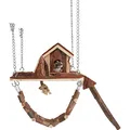 Weiteres Produktbild Hölzerner Hängespielplatz mit JANNE-Haus für Mäuse und Hamster 26x22cm