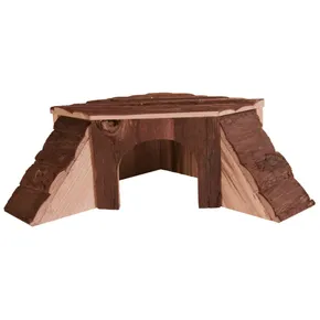 THORDIS Eckholzhaus für Chinchilla, Meerschweinchen 35 x 15 x 37/37 cm
