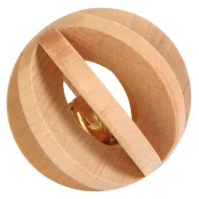 Holzkugel mit Glocke, Spielzeug für Meerschweinchen, Kaninchen 6 cm