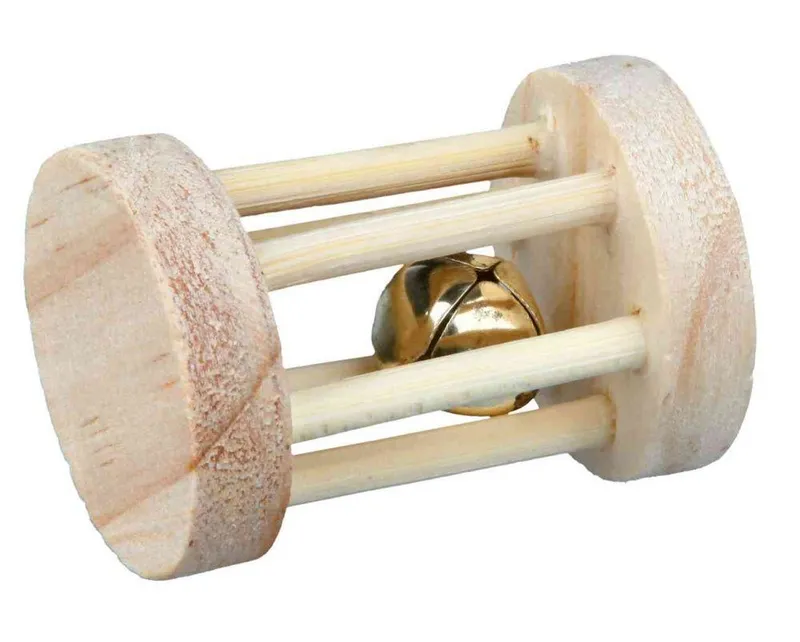 Hauptbild des Produkts Dřevěný váleček s rolničkou pro křečky a myši o 3.5 × 5 cm