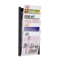 Kataloghalter, schwarz, wandmontiert, A45, 4 Fächer, ALBA