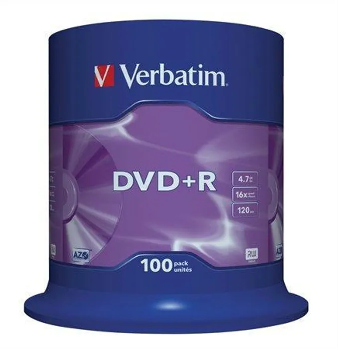 Hauptbild des Produkts DVD+R 4,7GB, 16x, AZO, Verbatim, 100-cake