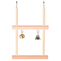 Doppelte Holzschaukel mit Glocke und Glocke 12x20cm