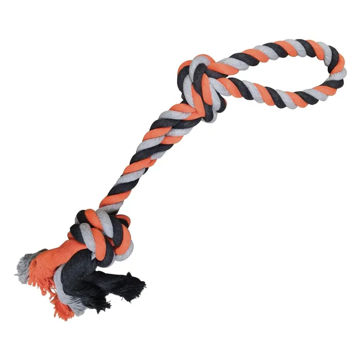 Hauptbild des Produkts Dvojité lano HipHop bavlněné 2 knoty 60 cm / 450 g šedá, tm.šedá, oranžová
