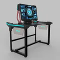 E-blue Spieltisch EGT536BK, 136,5 x 80,3cm, 81 cm, unterbeleuchtet