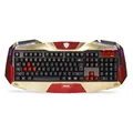 E-blue IRON MAN EKM707, Tastatur US, Game, beleuchtete Rände typ verkabelt (USB), gold