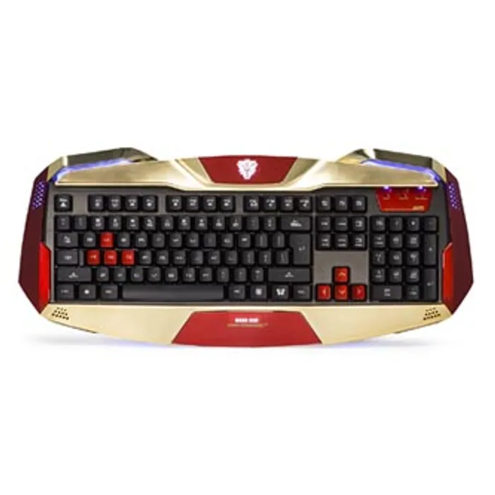 Hauptbild des Produkts E-BLUE IRON MAN EKM707, Klávesnice US, herní, podsvícené okraje typ drátová (USB), zlatá