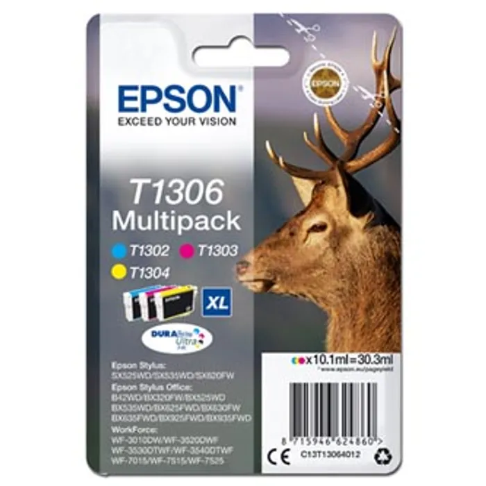 Hauptbild des Produkts Epson originální ink C13T13064012, T1306, cyan/magenta/yellow, 30,3ml, Epson Stylus Offic