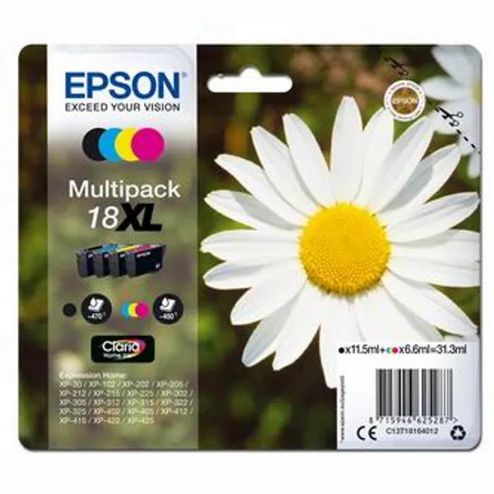 Hauptbild des Produkts Epson originální ink C13T18164022, T181640, 18XL, CMYK, 3x6,6/11,5ml, Epson Expression Ho