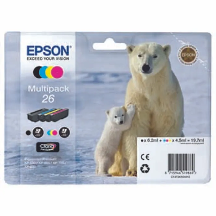 Hauptbild des Produkts Epson originální ink C13T26164010, T261640, CMYK, 3x4,5/6,2ml, Epson Expression Premium X
