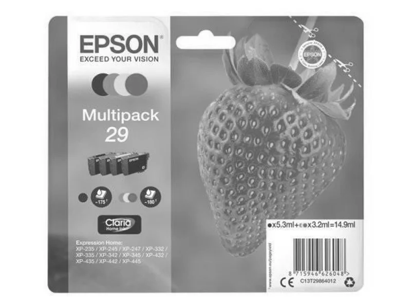 Hauptbild des Produkts Epson originální ink C13T29864012, T29, CMYK, 5,3/3x3,2ml, Epson Expression Home XP-235,X
