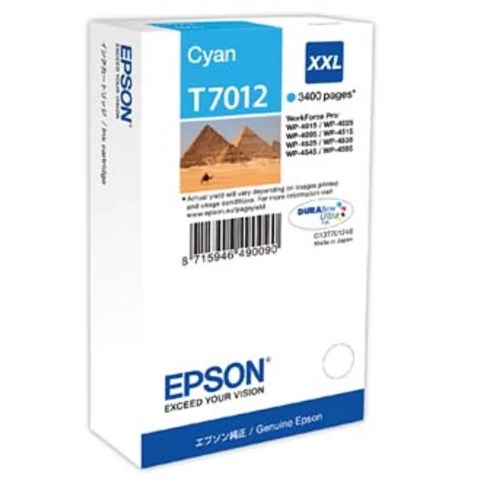 Hauptbild des Produkts Epson originální ink C13T70124010, XXL, cyan, 3400str., Epson WorkForce Pro WP4000, 4500