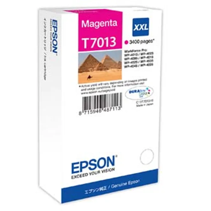 Hauptbild des Produkts Epson originální ink C13T70134010, XXL, magenta, 3400str., Epson WorkForce Pro WP4000, 45