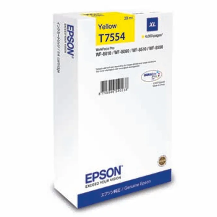 Hauptbild des Produkts Epson originální ink C13T755440, T7554, XL, yellow, 4000str., 39ml, 1ks, Epson WorkForce