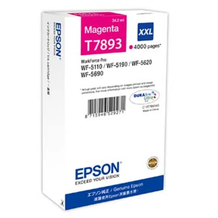 Hauptbild des Produkts Epson originální ink C13T789340, T789, XXL, magenta, 4000str., 34ml, 1ks, Epson WorkForce
