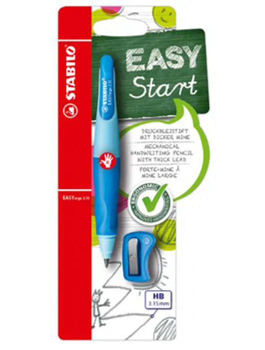 Hauptbild des Produkts Ergonomická mechanická tužka pro praváky - STABILO EASYergo 3.15 modrá/modrá HB+ořezávátko
