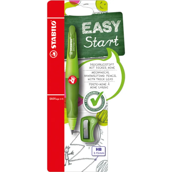 Hauptbild des Produkts Ergonomická mechanická tužka pro praváky STABILO EASYergo 3.15 zelená/zelená HB+ořezávátko