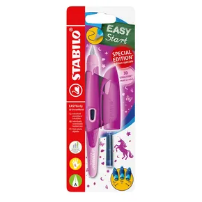 Ergonomischer Füllfederhalter für Linkshänder mit A-Spitze – STABILO EASYbirdy 3D DreamWorld, rosa