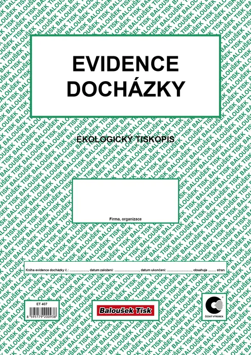 Hauptbild des Produkts Evidence docházky A4 ET407