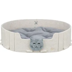 Filz-Kissen EMELIE, oval 50 x 42 cm, sand/grau