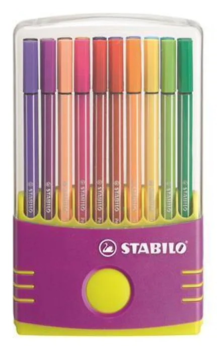 Hauptbild des Produkts Fixy "Pen 68 ColorParade", sada, 20 různých barev, 1 mm, fialové plastové pouzdro, STABILO