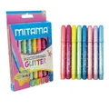 Glitzer-Stifte JUMBO, 8 verschiedene Farben, 5 mm, rund, MITAMA 62937