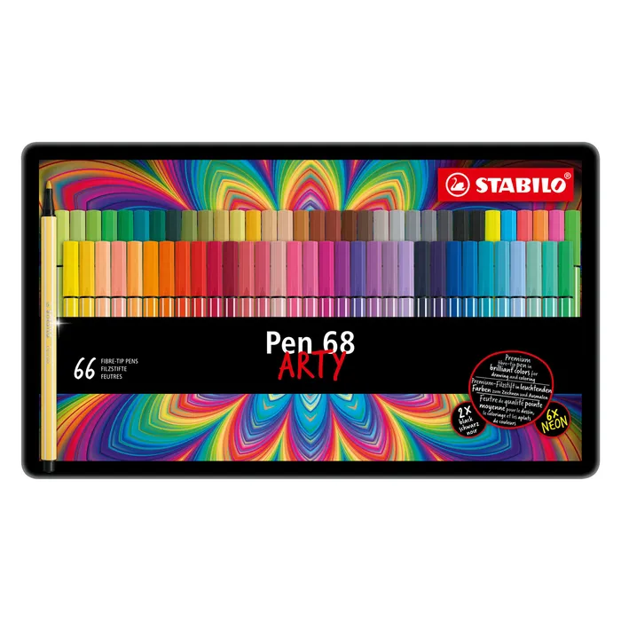 Hauptbild des Produkts Fixy STABILO Pen 68 ARTY 66 ks v plechovém pouzdru