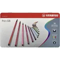 STABILO Pen 68 Filzstifte 30 Stk. Metallbox