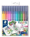 Fix "Triplus", Johanna Basford limitierte Auflage, Set, 15 verschiedene Farben, 1 mm, STAEDTLER