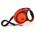 Flexi Xtreme L pásek 5 m, max. 65 kg, černá/oranžová