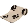 Weiteres Produktbild Fleecedecke BARNEY 150x100cm - beige mit schwarzen Pfoten