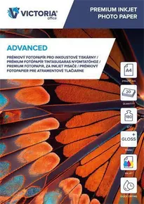 Fotopapier "Advanced", für Tintenstrahldrucker, glänzend, A4, 180g, VICTORIA 20 Blatt