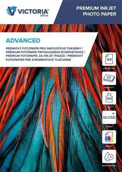 Hauptbild des Produkts Fotografický papír "Advanced", do inkoustové tiskárny, lesklý, A4, 180g, VICTORIA 50 listů