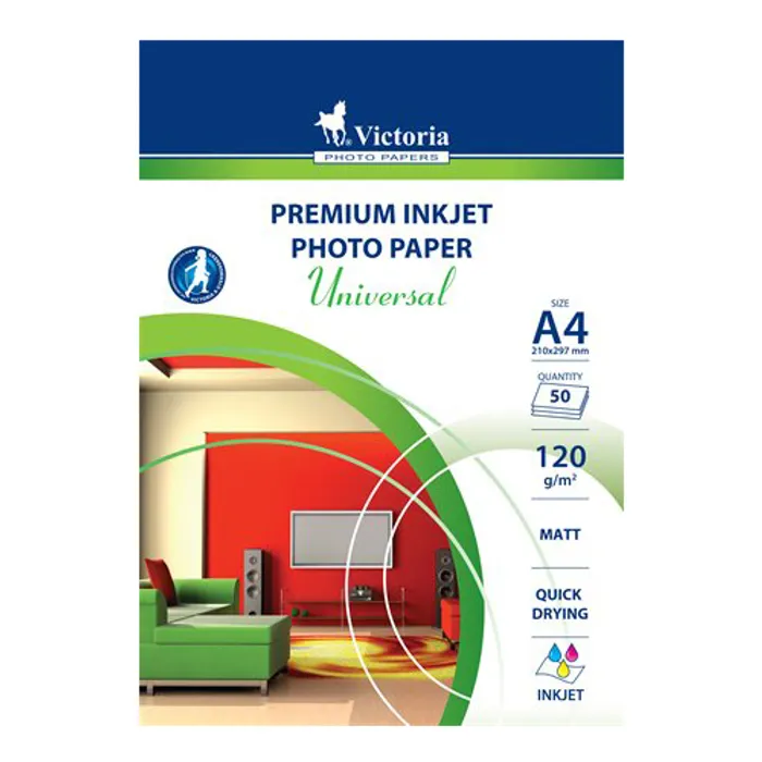 Hauptbild des Produkts Fotografický papír "Universal", do inkoustové tiskárny, matný, A4, 120g, VICTORIA 50 listů
