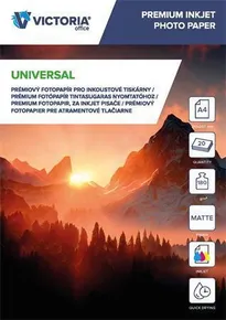 Fotopapier "Universal", für Tinten Drucker, matt, A4, 180 g, VICTORIA 20 Blatt