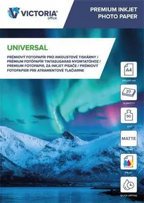 Fotopapier "Universal", für Tinten Drucker, matt, A4, 90 g, VICTORIA 20 Blatt